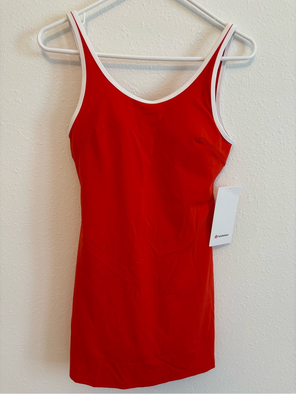 lululemon Scoop Neck Cutout Tennis Dress Cherry Ember White Small NWT + Lulu Bag - Picture 7 of 11